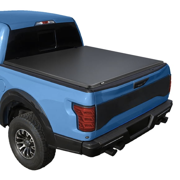 VEVOR Soft Roll-Up Truck Bed Tonneau Cover, Compatible with 2015-2025 Ford F150 Styleside/Fleetside (Not Fit Flareside/Stepside), Fit 6.5 ft (6 ft 7 in/79 in) Bed
