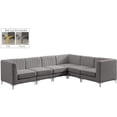 thumbnail image 2 of Meridian Furniture Alina Sectionnel Modulaire en Velours Gris, 2 of 20