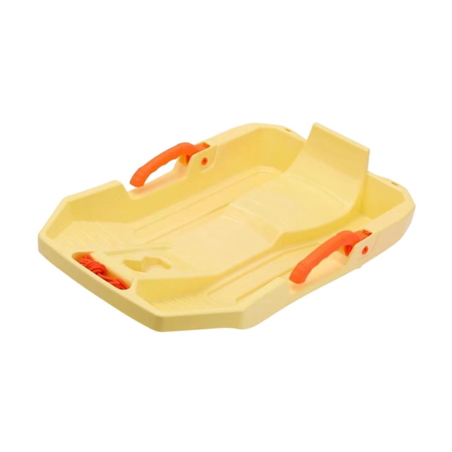 jinwen Children Downhill Toboggan Snow Sled with Brake 24.6inch Long with Pull Rope Yellow
