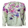 thumbnail image 2 of QJUHUNG Sweat-Shirt Décontracté à Manches Longues pour Femmes Papillon Imprimé Graphique Floral Pull Léger, 2 of 4