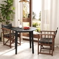 thumbnail image 2 of Gymax 35''  Kitchen Table Round Dining Table w/ Marble-textured Veneer Tabletop Black, 2 of 10