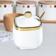 thumbnail image 3 of kurtrusly Porcelain Sugar Bowl Ceramic Condiment Pot Restaurant Orange for Kitchen Round Countertop White Square, 3 of 6
