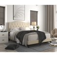 thumbnail image 1 of Lit Plateforme Capitonné Rembourré Mason Beige - Grand Lit, 1 of 5