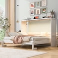 thumbnail image 4 of Noble House Queen Size Murphy Bed with LED Light,White+Brown, 4 of 10