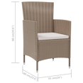 thumbnail image 4 of vidaXL Garden Chairs with Cushions 4 pcs Poly Rattan Beige, 4 of 5