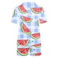 thumbnail image 3 of Jamicy Pyjama Mignon pour Femmes Mode Décontractée Imprimé Haut à Manches Courtes à Col à Revers avec Short Ample Confortable Ensemble de Pyjama pour la Maison, 3 of 4