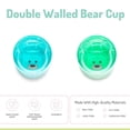 thumbnail image 3 of Melii Double-Walled Bear Cups - Blue and Mint - 2 Pack - for Toddlers, 3 of 6