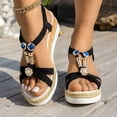 thumbnail image 3 of Dakaela Sandales à Plateforme pour Femmes, Espadrilles Habillées pour Femmes, Chaussures Compensées à Enfiler avec Bride à la Cheville, 3 of 7