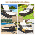 thumbnail image 4 of Gymax Rattan Patio Lounge Chair Chaise w/ Adjustable Backrest Cushion & Pillow, 4 of 10