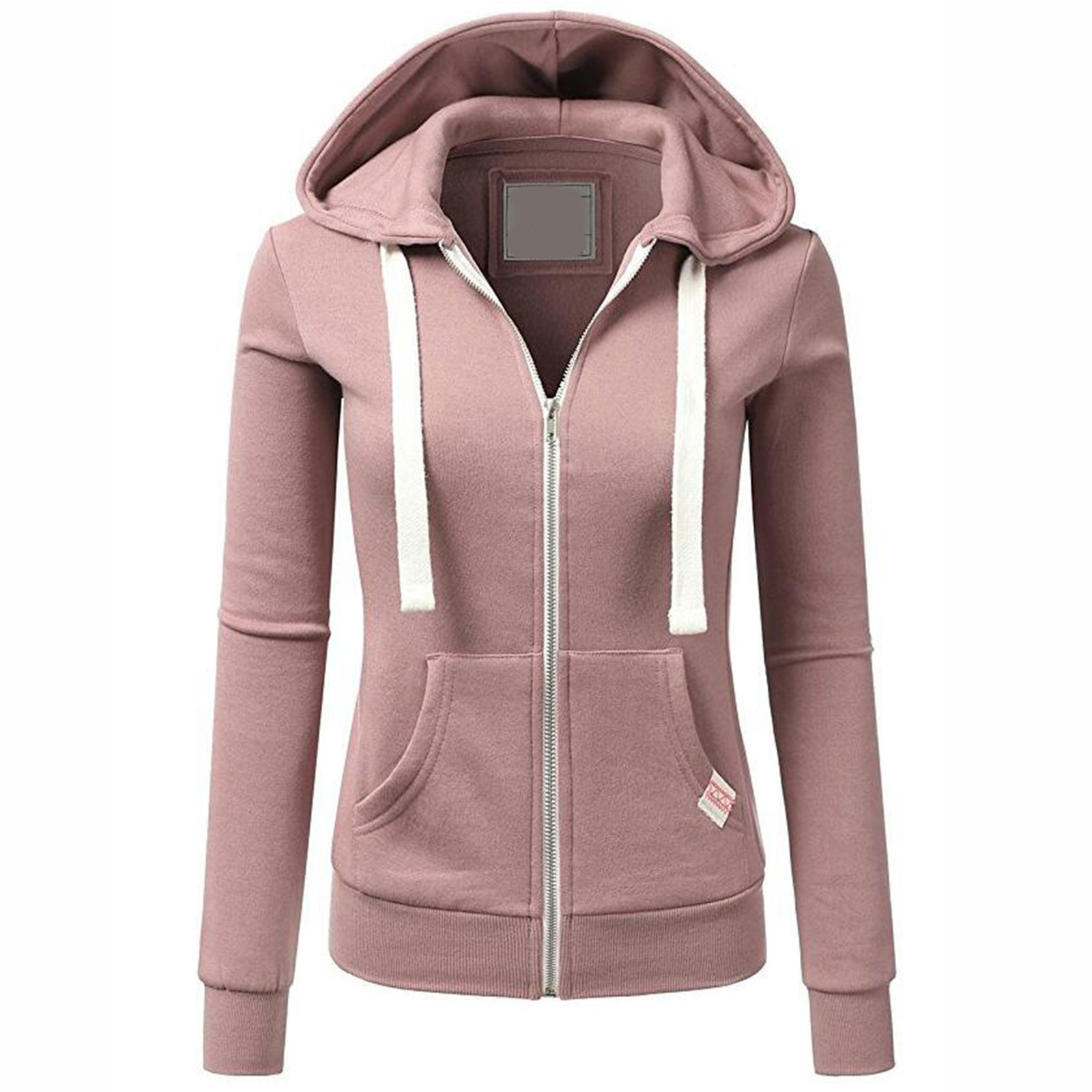 Drppepioner Sweat à Capuche Décontracté pour Femmes avec Poches, Fermeture Éclair, Manches Longues