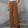 thumbnail image 2 of Timegard Work Pants for Women Casual Office Loose Pants Fall Ruched Straight Leg High Waist Trousers, 2 of 7