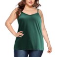thumbnail image 1 of ohmzyzo Womens Plus Size Tank Tops V Neck Sleeveless Cami Adjustable Spaghetti Strap Camisole Summer Basic Tank Shirts, 1 of 6