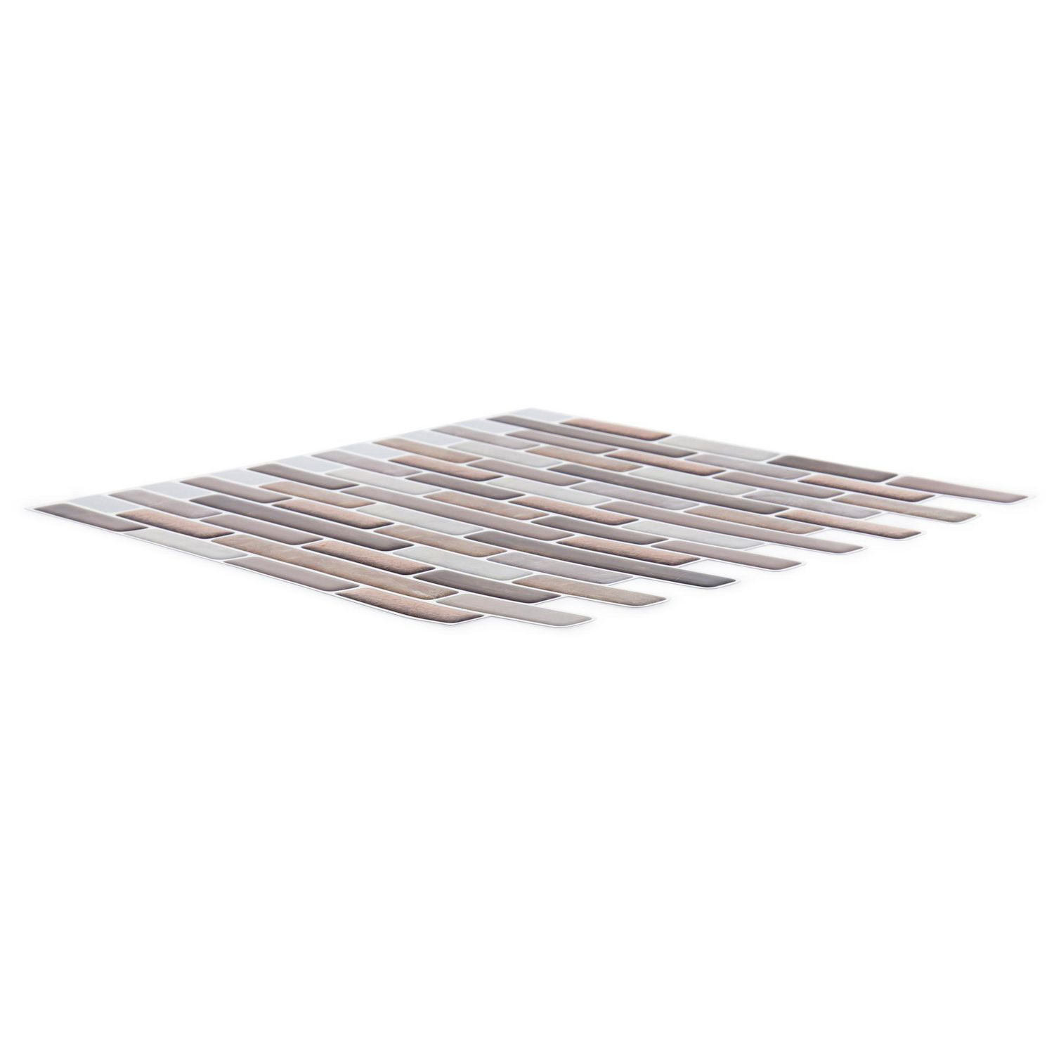 Truu Design Carreaux muraux décoratifs auto-adhésifs Peel and Stick, 10 x 10 pouces, brun, 6 pièces