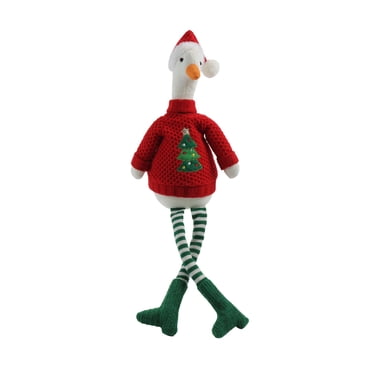 Holiday time Goose sitting Decoration, 25 inches height, multi color