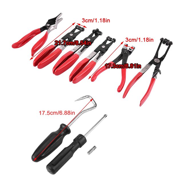 Ensemble de Pinces Flexibles pour Tuyau 9 Pcs avec Mâchoire et Bande Inclinée Outils Automobiles - et Design Compact
