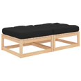 thumbnail image 1 of vidaXL Garden Footstools with Cushions 2 pcs Solid Wood Pine, 1 of 5