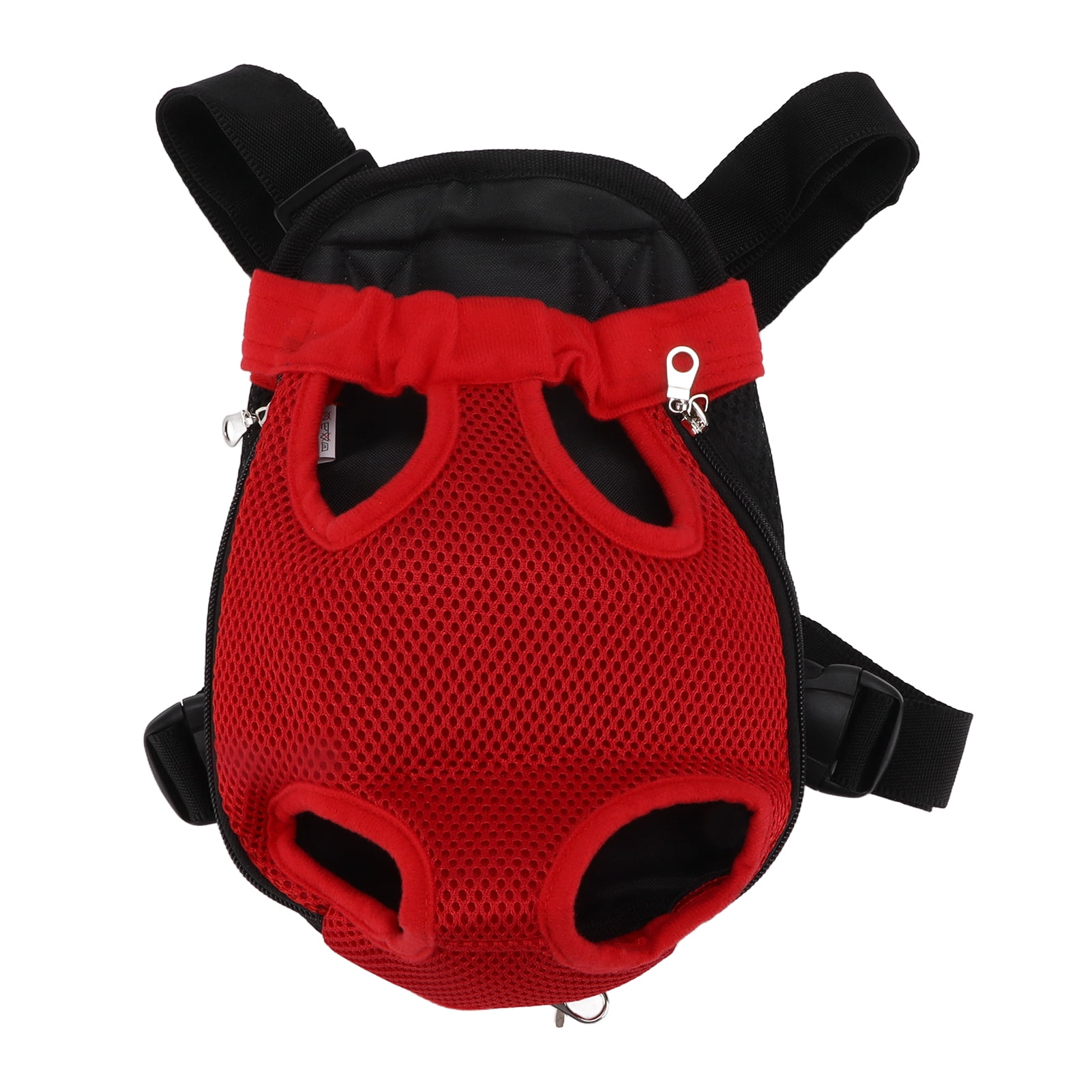 Pet Carrier Backpack, Lightweight Adjustable Elastic Opening Breathable Pet Chest Backpack  for Hiking for Travel for Bike for Motorcycle Red S