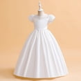 thumbnail image 3 of RXIRUCGD 2025 Vêtements d'Été pour Enfants Robe pour Enfants Couleur Unie Satin Robe Princesse Fête d'Anniversaire Mode Spectacle Robe Piano, 3 of 8