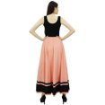 thumbnail image 3 of Bimba Women's Long Maxi Skirt With Contrast Border Boho Skirt With Elastic Waist, 3 of 9