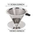 thumbnail image 3 of HLONK Stainless Steel Pour Over Coffee Dripper Double Layer Mesh Filter Cup Stand Home Office Use Coffee Dripper Stainless Mesh Filter Cup, 3 of 9