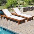 thumbnail image 4 of Gymax Chaise Longue Inclinable en Bois pour Patio Extérieur avec Dossier Réglable, 4 of 9