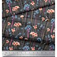 thumbnail image 3 of Soimoi Rayon Fabric Floral & Check Print Fabric by the Yard 42 Inch Wide, 3 of 5