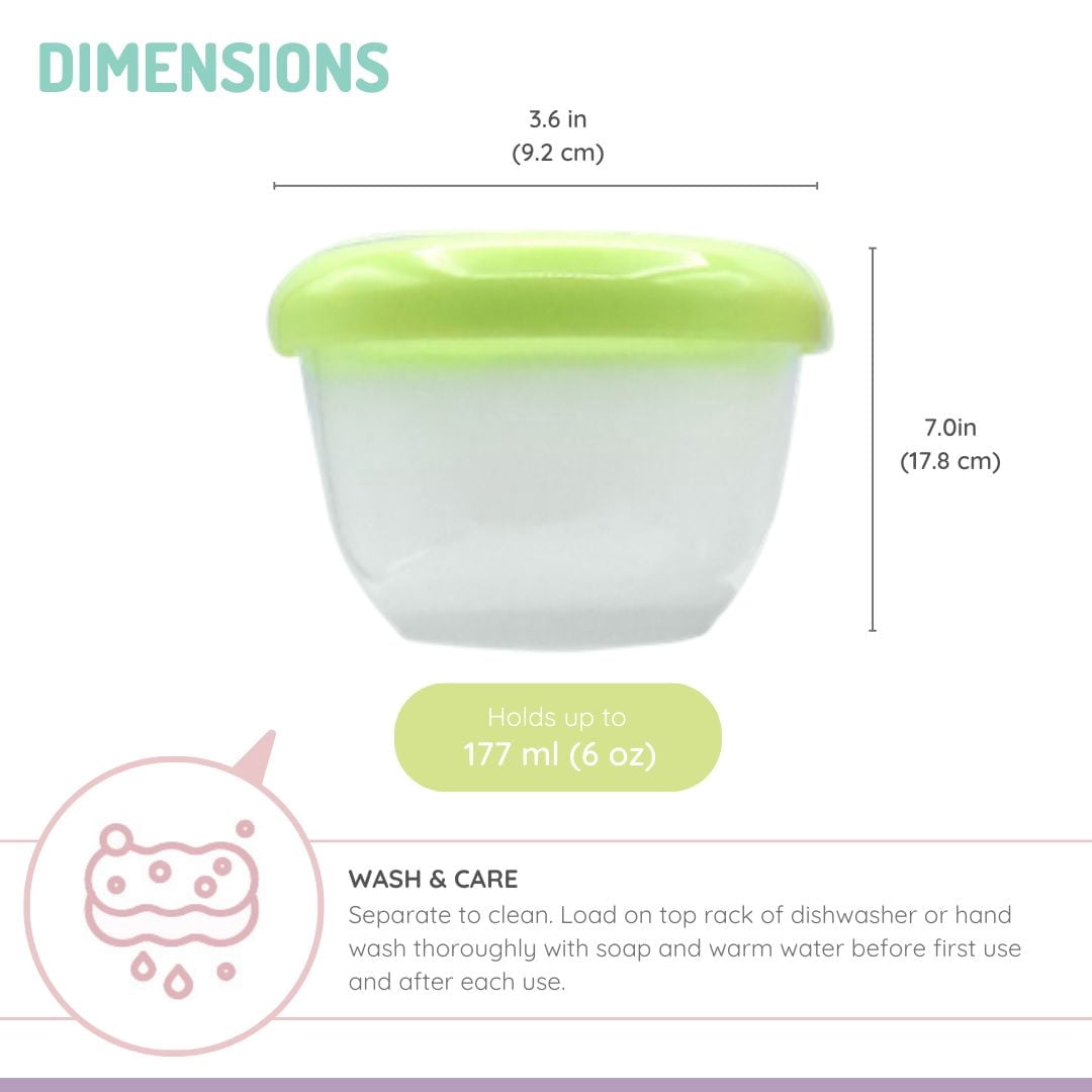 Melii Nesting Food Storage Containers - 6 pack - for Babies, Toddlers and Adults