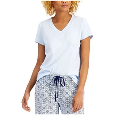 CHARTER CLUB Intimates Blue Cotton Blend Sleep Shirt Pajama Top S