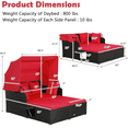 thumbnail image 3 of Costway Lit de Jour en Rotin pour Patio avec Auvent Rétractable, Tables d'Appoint, Coussins, Rouge, 3 of 10