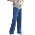 thumbnail image 2 of FAIWAD Jeans en Denim de Maternité Décontractés pour Femmes, Coupe Ample, Taille Élastique, avec Poches, 2 of 9