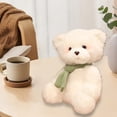 thumbnail image 4 of Green Adorable Scarf Wearing Bear Plush, 9 Inch Snuggly Companion, With Big Expressive Eyes, Perfect For Soothing And Playtime, 4 of 6