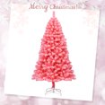 thumbnail image 2 of Patiojoy Pink Christmas Tree 6.5 Ft Xmas Decoration Tree w/ 884 Snow Flocked PVC Tips & Metal Stand, 2 of 10