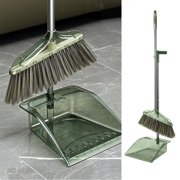 Broom and Dustpan Set with Telescoping Handle | Adjustable Whisk Broom and Dustpan Combo for Indoor and Outdoor Cleaning | Soft Bristle Push Broom for Hardwood Floor, Tile, and Carpet Debris