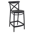 thumbnail image 1 of Compamia Cross Contemporary Resin Indoor Outdoor Counter Stool - Set of 1, Black, 1 of 7