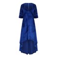 thumbnail image 4 of Meichang Robes en Velours pour Femmes Grande Taille Tunique Confortable en Dentelle Manches 3/4 Robe d'Été Élégante Évasée Swing Encolure Carrée Robes Ourlet Haut-Bas Invitée de Mariage Robe de Soirée, L-5TG, 4 of 6