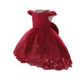thumbnail image 2 of RXIRUCGD Robe Mignonne Unie à Manches Longues avec Robe de Princesse et Robe à Manches Longues Col Rond Taille Mi-Haute pour une Jeune Fille, Rouge, Taille : 90, 2 of 8