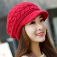 thumbnail image 4 of CEHVOM Bonnet d'Hiver pour Femmes, Chaud et Coupe-Vent, en Crochet, Style Skullies, Tricoté, en Laine, 4 of 5