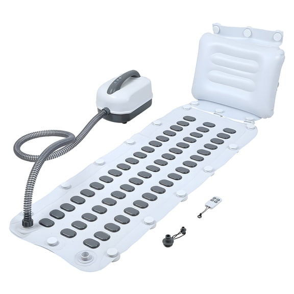 Remote Controlled Spa Bubble Bath Machine 6 Adjustable Bubble Speeds, Anti-Slip Air Pump with Bottom Suction Cups for Bathtubs, Includes Inflatable Pillow for Household Bathroom