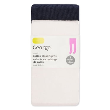 George Baby Girls' Cotton Blend Tights 2-Pack