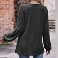 thumbnail image 4 of IROINNID Rabais T-shirt à Manches Longues en Polyester pour Femmes Chemises en Coton pour Femmes Décontracté Uni Col Rond T-shirt Ample Haut, Gris Foncé, 4 of 5