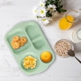thumbnail image 2 of Fesfesfes Wheats Straw Kids Meal Plates Childrens Divided Plates Student Lunch Tray Thickened Cafeteria Style Compartment Tableware Reusable, 2 of 5