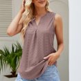 thumbnail image 2 of Timegard Womens Tank Tops Eyelet V Neck Ruched Tunic Tops Summer Beach Dressy Casual Solid Color Tee, 2 of 7