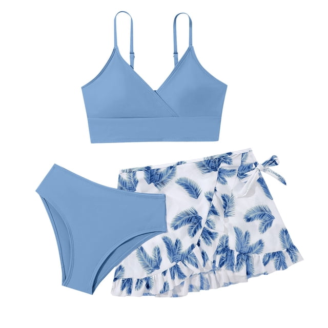 Toddler Girls 3 Piece Girls Swimsuit Cover up Bikini Cover up Girls Swimsuits Bikini Set Ruffled Swim Suit Kids Swim Suit Girls Bathing Suit Briefs Comfortable Girls2 Bathing Suit Kids Swim