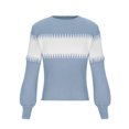 thumbnail image 4 of IROINID Chandail à Col Rond pour Femmes, Bloc de Couleur, Décontracté, Mi-Long, Manches Longues, Haut Assorti, Blouse Tricotée, 4 of 8