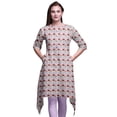 thumbnail image 1 of Bimba Hauts Imprimés Floraux Feuilles Violettes et Lotus pour Femmes Kurti Asymétrique Robe d'Été pour Filles Très Grand, 1 of 6