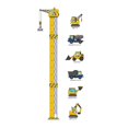 thumbnail image 1 of Height Growth Chart Wall Sticker Max 180cm for Kids Nursery Corridor Bedroom Engineering Vehicle, 1 of 8