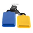 thumbnail image 2 of lionlar Cattlebell Drum Noisemaker Percussion Instrument Cowbell Double Mounted Bell Set F, 2 of 9