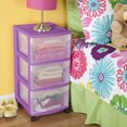 thumbnail image 2 of Sterilite 3 Drawer Cart - Purple, 2 of 4