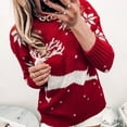 thumbnail image 1 of EGNMCR Chandail à Col Rond pour Femmes, Chandail pour Femmes Mode pour Femmes Imprimé de Noël Confortable à Manches Longues Chandail Ample Haut Chandail pour Femmes, 1 of 5