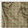 thumbnail image 4 of Soimoi Poly Georgette Fabric Leaves & Rabbit Animal Printed Fabric 1 Yard 52 Inch Wide, 4 of 5